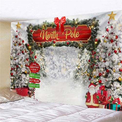 North pole gate tapestry - north,