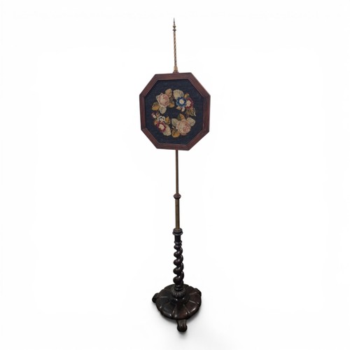 Antique victorian pole screen - antique,